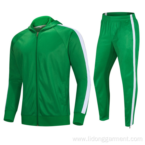 Plain Blank Casual Polyester Fleece Gym Hooded Tracksuits